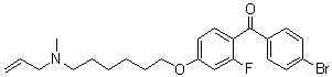 structure of CAS# 161582-11-2, (4-Bromophenyl)[2-fluoro-4-[[6-(methyl-2-propenylamino)hexyl]oxy]phenyl]methanone