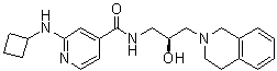 structure of CAS# 1616391-87-7, 2-(环丁基氨基)-N-[(2S)-3-(3,4-二氢-2(1H)-异喹啉基)-2-羟基丙基]-4-吡啶甲酰胺