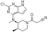 structure of CAS# 1616761-00-2, (3R,4R)-3-[(2-氯-7H-吡咯并[2,3-d]嘧啶-4-基)甲基氨基]-4-甲基-beta-氧代-1-哌啶丙腈