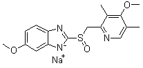 (R)-奥美拉唑钠盐分子结构 (CAS 161796-77-6)
