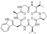 CAS # 161875-97-4, Segetalin A, Cyclo(L-alanylglycyl-L-valyl-L-prolyl-L-valyl-L-tryptophyl), Vaccarin D