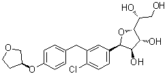 (1R)-1,4-脱水-1-C-[4-氯-3-[[4-[[(3S)-四氢-3-呋喃基]氧基]苯基]甲基]苯基]-D-山梨糖醇分子结构 (CAS 1620758-31-7)