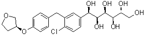 (1R)-1-C-[4-氯-3-[[4-[[(3S)-四氢-3-呋喃基]氧基]苯基]甲基]苯基]-D-山梨糖醇分子结构 (CAS 1620758-34-0)