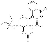 2-硝基苯基 4-O-(三乙基硅烷基)-beta-D-吡喃木糖苷 2,3-二乙酸酯分子结构 (CAS 162088-90-6)