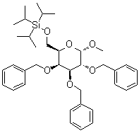 甲基 2,3,4-三-O-(苯基甲基)-6-O-[三(异丙基)硅烷基]-alpha-D-吡喃半乳糖苷分子结构 (CAS 162147-37-7)