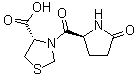 structure of CAS# 162148-16-5, [S-(R*,R*)]-3-[(5-Oxo-2-pyrrolidinyl)carbonyl]-4-thiazolidinecarboxylic acid