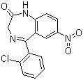 structure of CAS# 1622-61-3, Clonazepam