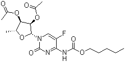 structure of CAS# 162204-20-8, 5'-Deoxy-5-fluoro-N-[(pentyloxy)carbonyl]cytidine 2',3'-diacetate