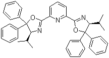 2,6-双[(4S)-4,5-二氢-4-异丙基-5,5-二苯基-2-恶唑基]吡啶分子结构 (CAS 162213-03-8)