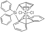 二苯基硅烷基(环戊二烯)(9-芴基)二氯化锆分子结构 (CAS 162259-77-0)