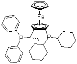 structure of CAS# 162291-01-2, (1S)-1-(Dicyclohexylphosphino)-2-[(1S)-1-(diphenylphosphino)ethyl]ferrocene