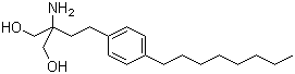 2-氨基-2-[2-(4-辛基苯基)乙基]-1,3-丙二醇分子结构 (CAS 162359-55-9)