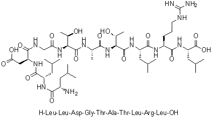 CAS # 162558-12-5, L-Leucyl-L-leucyl-L-alpha-aspartylglycyl-L-threonyl-L-alanyl-L-threonyl-L-leucyl-L-arginyl-L-leucine