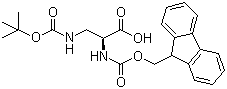N-Fmoc-N'-Boc-L-2,3-二氨基丙酸分子结构 (CAS 162558-25-0)
