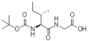 N-[叔丁氧羰基]-L-异亮氨酰甘氨酸分子结构 (CAS 16257-05-9)