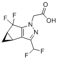 2-((3bS,4aR)-3-(二氟甲基)-5,5-二氟-3b,4,4a,5-四氢-1H-环丙烯并[3,4]环戊二烯并[1,2-c]吡唑-1-基)乙酸分子结构 (CAS 1626337-85-6)