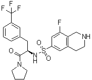 8-氟-1,2,3,4-四氢-N-[(1R)-2-氧代-2-(1-吡咯烷基)-1-[[3-(三氟甲基)苯基]甲基]乙基]-6-异喹啉磺酰胺分子结构 (CAS 1627676-59-8)