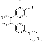 2,6-二氟-4-[4-[4-(4-甲基-1-哌嗪基)苯基]-3-吡啶基]苯酚分子结构 (CAS 1627710-50-2)