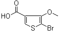 2-溴-3-甲氧基噻吩-4-甲酸分子结构 (CAS 162848-23-9)