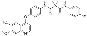 CAS # 1628530-47-1, Cabozantinib Impurity 25, Dimethyl cabozantinib,1-N'-(4-fluorophenyl)-1-N-[4-(6-hydroxy-7-methoxyquinolin-4-yl)oxyphenyl]cyclopropane-1,1-dicarboxamide