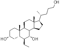 (3alpha,5beta,6beta,7alpha)-6-乙基胆烷-3,7,24-三醇分子结构 (CAS 1632118-70-7)