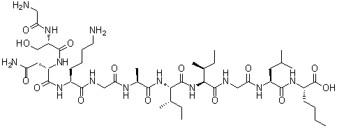 CAS # 163265-32-5, N-[N-[N-[N-[N-[N-[N-[N2-[N2-(N-Glycyl-L-seryl)-L-asparaginyl]-L-lysyl]glycyl]-L-alanyl]-L-isoleucyl]-L-isoleucyl]glycyl]-L-leucyl]-L-norleucine