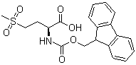 (S)-2-(9H-芴-9-甲氧基羰基氨基)-4-甲磺酰基丁酸分子结构 (CAS 163437-14-7)
