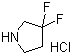 structure of CAS# 163457-23-6, 3,3-Difluoropyrrolidine hydrochloride