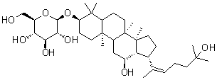 (3beta,12beta,20Z)-12,25-二羟基达马-20(22)-烯-3-基 beta-D-吡喃葡萄糖苷分子结构 (CAS 1636114-55-0)