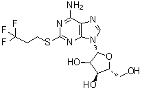 2-[(3,3,3-三氟丙基)硫基]腺苷分子结构 (CAS 163706-51-2)