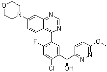 (alphaS)-alpha-[2-氯-4-氟-5-[7-(4-吗啉基)-4-喹唑啉基]苯基]-6-甲氧基-3-哒嗪甲醇分子结构 (CAS 1637542-33-6)