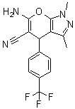 6-氨基-1,4-二氢-1,3-二甲基-4-[4-(三氟甲基)苯基]吡喃并[2,3-c]吡唑-5-甲腈分子结构 (CAS 1637739-82-2)