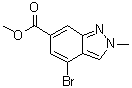 4-溴-2-甲基-2H-吲唑-6-羧酸甲酯分子结构 (CAS 1638772-21-0)