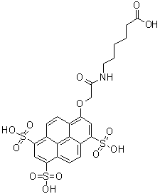 6-(2-((3,6,8-三磺基芘-1-基)氧基)乙酰氨基)己酸分子结构 (CAS 1638784-10-7)