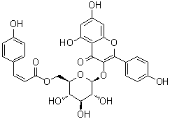 CAS 登录号：163956-16-9, 山柰酚 3-beta-D-(6-O-顺式-对香豆基吡喃葡萄糖苷)