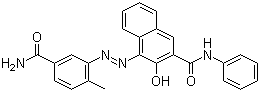 CAS 登录号：16403-84-2, 颜料红 268, 4-[(5-氨基甲酰基邻甲苯基)偶氮]-3-羟基-N-苯基-2-萘甲酰胺