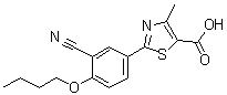 2-(4-丁氧基-3-氰基苯基)-4-甲基-5-噻唑羧酸分子结构 (CAS 1657014-33-9)