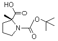 (2R)-2-甲基-1,2-吡咯烷二羧酸-1-叔丁酯分子结构 (CAS 166170-15-6)
