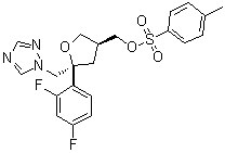 2,5-脱水-1,3,4-三脱氧-2-C-(2,4-二氟苯基)-4-[[[(4-甲基苯基)磺酰基]氧基]甲基]-1-(1H-1,2,4-三唑-1-基)-D-赤式-戊糖醇分子结构 (CAS 166583-12-6)
