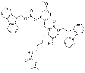 CAS # 166881-56-7, N6-[(1,1-Dimethylethoxy)carbonyl]-N2-[(9H-fluoren-9-ylmethoxy)carbonyl]-N2-[[2-[[(9H-fluoren-9-ylmethoxy)carbonyl]oxy]-4-methoxyphenyl]methyl]-L-lysine