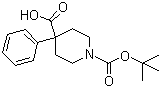 structure of CAS# 167262-68-2, 4-Phenylpiperidine-1,4-dicarboxylic acid mono-tert-butyl ester