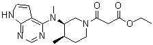 CAS 登录号：1675248-18-6, (3R,4R)-4-甲基-3-(甲基-7H-吡咯并[2,3-d]嘧啶-4-基氨基)-beta-氧代-1-哌啶丙酸乙酯