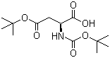 structure of CAS# 1676-90-0, Boc-L-aspartic acid 4-tert-butyl ester