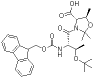 (4S,5R)-3-[(2S,3R)-3-(叔丁氧基)-2-[[芴甲氧羰基]氨基]-1-氧代丁基]-2,2,5-三甲基-4-恶唑烷羧酸分子结构 (CAS 1676104-73-6)