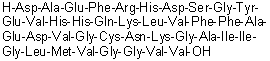 CAS # 1678415-32-1, L-alpha-Aspartyl-L-alanyl-L-alpha-glutamyl-L-phenylalanyl-L-arginyl-L-histidyl-L-alpha-aspartyl-L-serylglycyl-L-tyrosyl-L-alpha-glutamyl-L-valyl-L-histidyl-L-histidyl-L-glutaminyl-L-lysyl-L-leucyl-L-valyl-L-phenylalanyl-L-phenylalanyl-L-alanyl-L-alpha-glutamyl-L-alpha-aspartyl-L-valylglycyl-L-cysteinyl-L-asparaginyl-L-lysylglycyl-L-alanyl-L-isoleucyl-L-isoleucylglycyl-L-leucyl-L-methionyl-L-valylglycylglycyl-L-valyl-L-valine