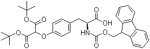 N-[(9H-芴-9-基甲氧基)羰基]-L-酪氨酸 O-丙二酸二叔丁酯分子结构 (CAS 168135-77-1)