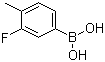 3-氟-4-甲基苯硼酸分子结构 (CAS 168267-99-0)