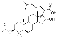 (3beta,16alpha)-3-(乙酰氧基)-16-羟基羊毛甾-7,9(11),24-三烯-21-酸分子结构 (CAS 168293-14-9)