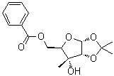CAS 登录号：16831-81-5, 3-C-甲基-1,2-O-(异丙亚基)-alpha-D-呋喃核糖 5-苯甲酸酯