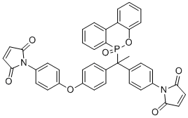 CAS # 1683589-55-0, 1-[4-[1-[4-[4-(2,5-dihydro-2,5-dioxo-1H-pyrrol-1-yl)phenoxy]phenyl]-1-(6-oxido-6H-dibenz[c,e][1,2]oxaphosphorin-6-yl)ethyl]phenyl]-1H-Pyrrole-2,5-dione